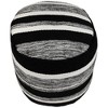 Northlight 18" Black and White Striped Outdoor Woven Pouf Ottoman - 3 of 4