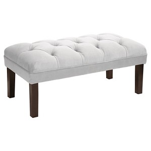 Skyline Bedroom Microsuede Tufted Bench - Skyline Furniture , Microsuede White