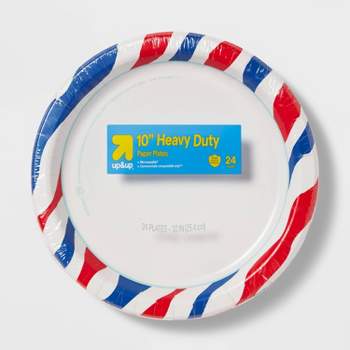 Disposable Paper Plates 10" - Red Blue White Waves - 24ct - up & up™