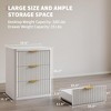 EcoSummer 2 Pack Fluted Bedside Table with 3 Drawers Storage, White Bedside Table Nightstand for Bedroom or Living Room Organization - 3 of 4
