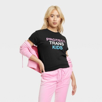 Pride Adult Protect Trans Kids PHLUID Project Short Sleeve T-Shirt - Black