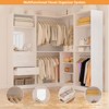 Aheaplus Wood Closet System, Freestanding Closet Organizer with Drawers and Mirror - 3 of 4