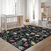 8x10 Black Modern Washable Rug, Soft Low Pile Non-Slip Carpet, Foldable Non-Shedding Rug for Living Room, Bedroom, Dining, Nursery - 3 of 4