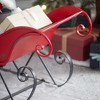 Whisen 39x17.7x22"H Iron Sleigh Large, Distressed Christmas Santa Sleigh Holiday Decoration - 4 of 4