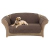 Microfiber Loveseat Furniture Cover Chocolate - Sure Fit: Polyester Slipcover, Machine Washable, Indoor Use - 3 of 4