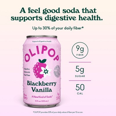 OLIPOP Blackberry Vanilla Prebiotic Soda - 12 fl oz