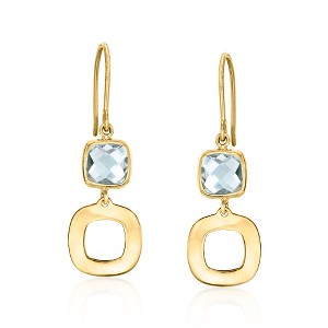Ross-Simons 2.20 ct. t.w. Sky Blue Topaz Geometric Drop Earrings in 10kt Yellow Gold - 1 of 3