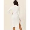 Seta T Women's Square Neck Long Sleeve Slim Fit Ribbed Knit Bodycon Midi Sweater Dress - 4 of 4
