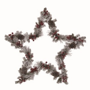 Transpac Artificial Multicolor Christmas Pinecone and Berry Star Decor - 1 of 2