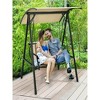 60"2 Person Patio Swing with Weather Resistant Glider and Adjustable Canopy - 4 of 4