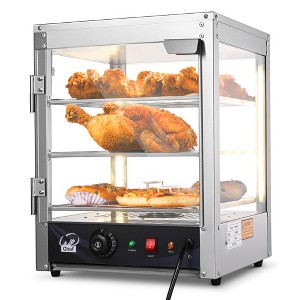 WeChef 15" 3-Tier Commercial Countertop Food Warme Food Heater Stainless Steel for Buffet Restaurant Pizza Display Case - 1 of 4