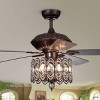 52" x 52" x 23" Grove Dejes Chandelier Lighted Ceiling Fan with Crystal Shade Brown - Warehouse Of Tiffany - 2 of 4