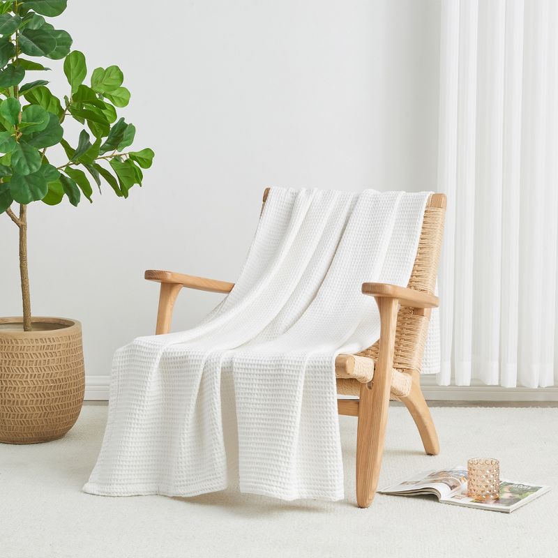 Cotton Super Soft All-Season Waffle Weave Knit Blanket - Great Bay Home, 3 of 7