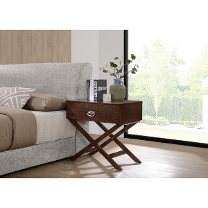 NicBex Nightstand with 1 Croc-textured Fronts Drawer,End Table with X-shaped Legs for Bedroom,Living Room - 1 of 4
