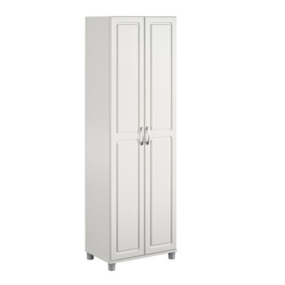 Kendall 75" White Laminated Engineered Wood Utility Storage Cabinet