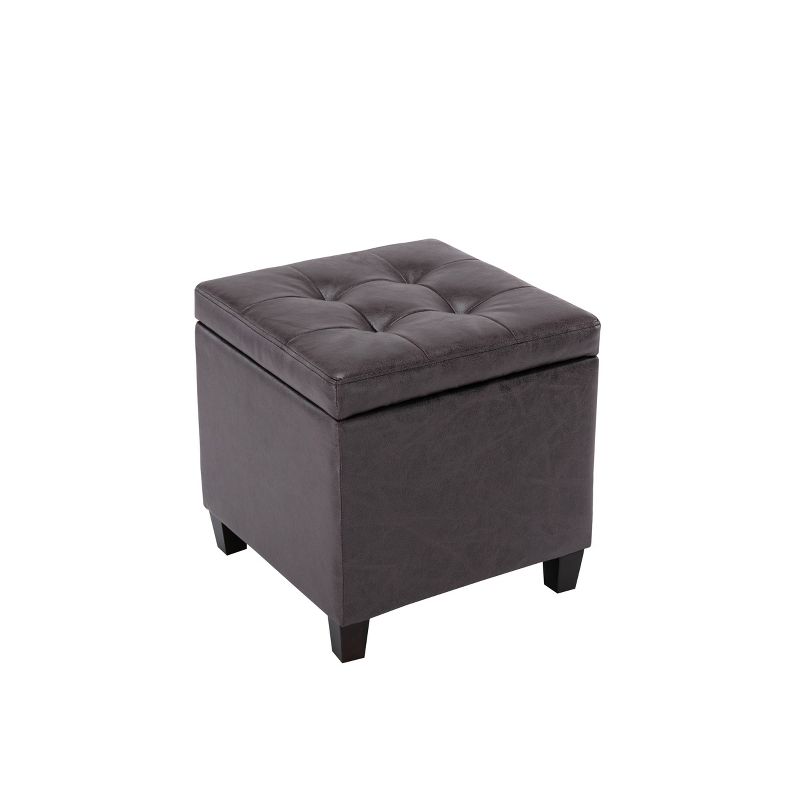 Square Button Tufted Storage Ottoman with Lift Off Lid - WOVENBYRD, 5 of 10