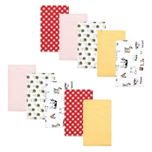 Luvable Friends Hudson Baby Flannel Burp Cloths 10pk Set - 1 of 2