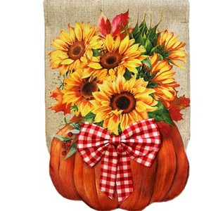 Briarwood Lane Fall Garden Flag 12x18 For Outdoor Sunflower Filled Pumpkin Burlap For Fall Garden Flag Flags For Outside - 1 of 4