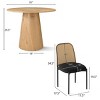 Dwen+Milan 3pcs Round Table Set with 2 Chair, 35" Round Table with 2 Bouclé Fabric Rattan Chair for Living room, Dining Room - Maison Boucle - 2 of 4