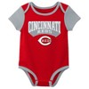 MLB Cincinnati Reds Infant Boys' 3pk White Bodysuit - 4 of 4