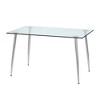 Anybear 51 x 31 x30" Modern Minimalist Rectangular Dining Table for 4-6 with 0.31" Tempered Glass Tabletop and Silver plating Metal Legs - 2 of 4