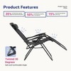 JIONJOY Folding Zero Gravity Metal Steel Outdoor Patio Sling Chaise Lounge Chair with Headrest (Set of 2) - 3 of 4