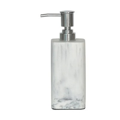 LunaLulinlk Faux Marble Resin Soap Pump, White