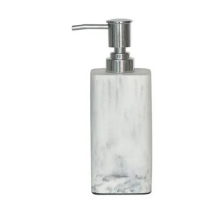 LunaLulinlk Faux Marble Resin Soap Pump, White - 1 of 4