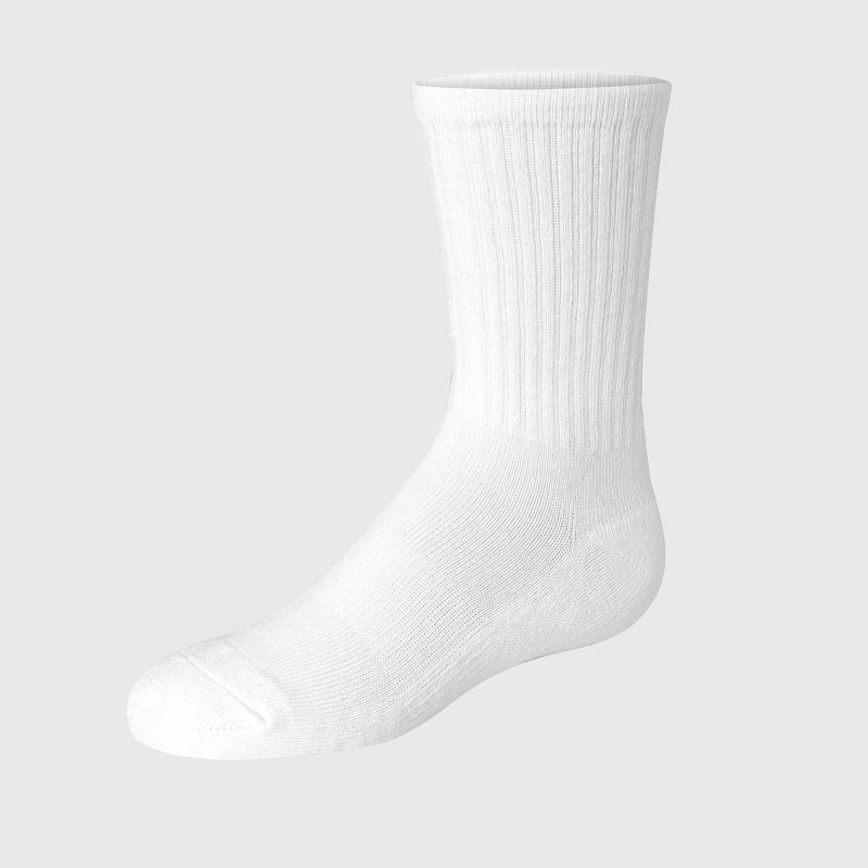 Hanes Premium Girls&#39; Pure 5pk Crew Socks White, 3 of 4