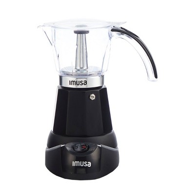 IMUSA Aluminum Espresso Maker Black: Electric Coffee Machine, 1.5L Capacity, Hand Wash, 480W, Ground & Whole Beans