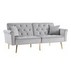 SKRAN 70"Velvet Sofa Bed, Convertible Folding Sleeper Couch with 2 Pillows ＆ Golden Metal Legs for Living Room Apartment Office - 4 of 4