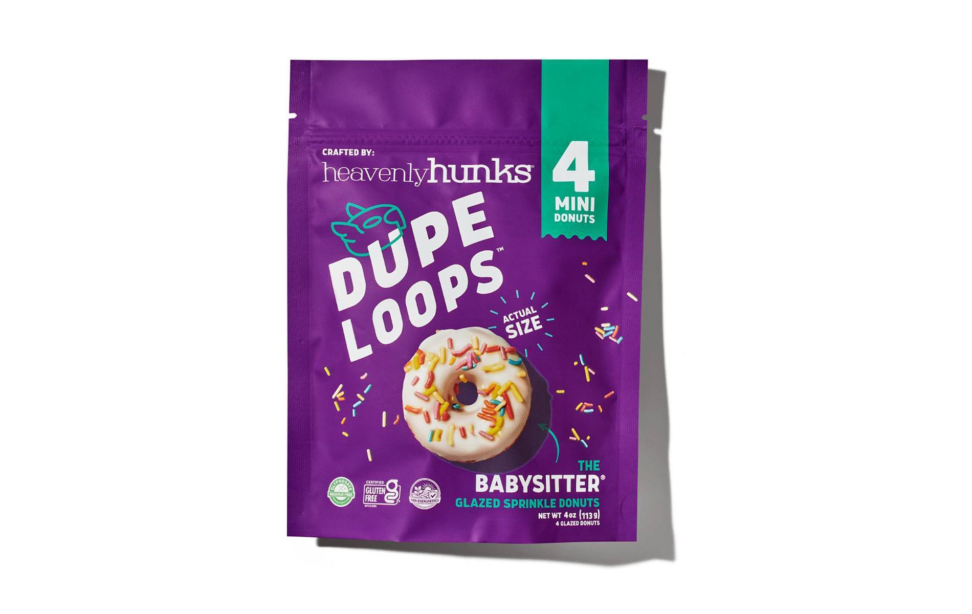 Heavenly Hunks Dupe Loops The Babysitter Glazed Sprinkle Mini Donuts - 4oz