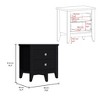 NicBex Nightstand with 2 Drawers,Modern Side Table with Square Handle,Bedside Table for Bedroom,Living Room,Black - 3 of 4
