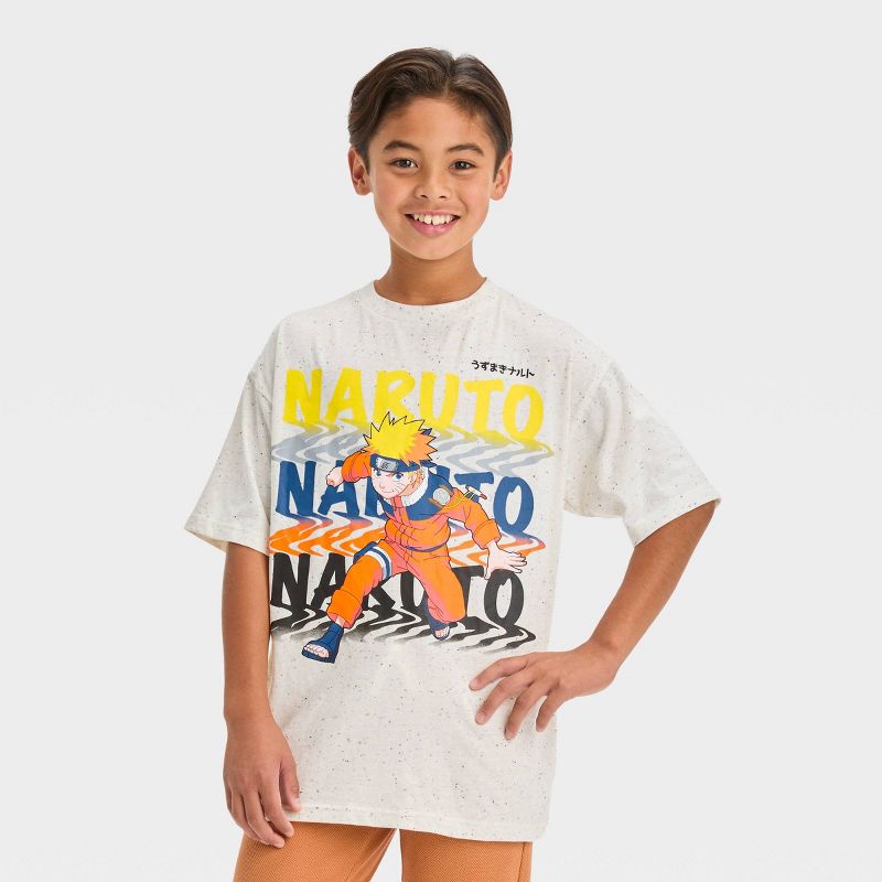 Boys&#39; Naruto Front Back Elevated Short Sleeve Graphic T-Shirt - Gray, 1 of 4