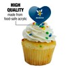 University of Rochester Primary Logo Heart Love Cupcake Picks Toppers Decoration Set of 6 - 3 of 4