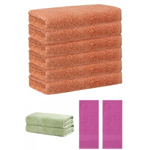 REGALWOVEN Absorbent Solid Bath Hand Face Cloths Cotton Towels 3 Piece Sets - 1 of 4