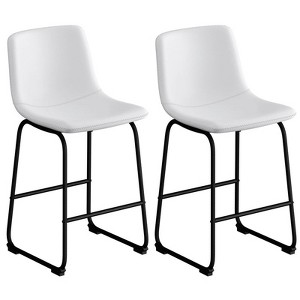 Gikpal Barstools, Counter Height Bar Stools with Back, Modern PU Leather Armless Chairs with Footrest and Metal Legs, for Kitchen Living Room Pub - 1 of 3
