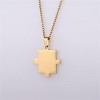 Matching Couple Necklace Set - 2Pcs 18K Gold Plated Puzzle Pendants, Stainless Steel, Gift for Him/Her - 4 of 4