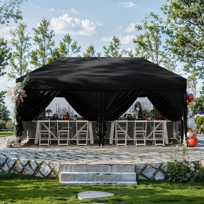 Pop Up Canopy Tent Heavy-Duty 210D Oxford Fabric Includes Roller Bag and 6 Sandbags, UV Protection for Beach and Party