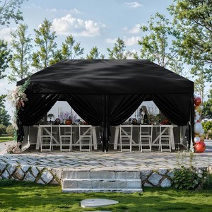 Pop Up Canopy Tent Heavy-Duty 210D Oxford Fabric Includes Roller Bag and 6 Sandbags, UV Protection for Beach and Party - 1 of 4