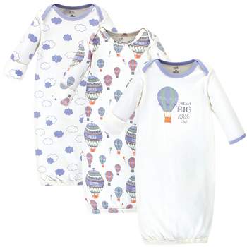 Touched by Nature Baby Boy Organic Cotton Long-Sleeve Gowns 3pk, Hot Air Balloon