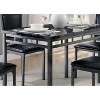 NicBex 48" Dining Table Set for 4 Faux Mable Top Dining Table with 4 Faux Leather Upholstered Side Chairs for Kitchen - 3 of 4