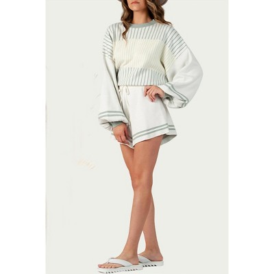 Women's HYGEA STRIPED KNITTED SHORTS - LUCCA