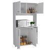 NicBex Storage Buffet Cabinet 67" Kitchen Pantry Sideboard Cabinet with Microwave Storage Option, 3 Interior Shelves, 2 External Storage Shelves - 2 of 4