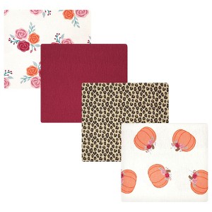 Hudson Baby Infant Girl Cotton Flannel Receiving Blankets, Cutest Pumpkin, One Size - 1 of 4