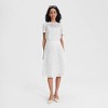 Women's Short Sleeve Semi-Sheer Jacquard Blouse - A New Day™ - 3 of 3