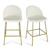 25" Nano Full Back Upholstered Counter Stool (Set Of 2) Gold Legs-Maison Boucle - 4 of 4
