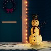 vidaXL Decorative Christmas Snowman Figure - 4ft LED Lighting with Multiple Effects, Waterproof Indoor/Outdoor, USB Powered, Luxurious Fabric, White - 2 of 4