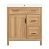 Polibi 30-Inch Wood Bathroom Vanity with Ceramic Sink, Wood - 4 of 4