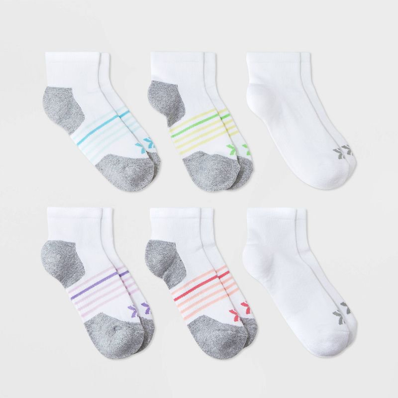 Kids' 6pk Ankle Socks - All In Motion™ White , 1 of 5
